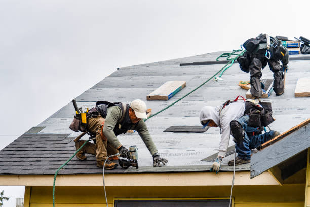 Professional Gutter Installation technician working in Channelview, TX